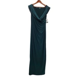 Lauren Ralph Lauren Leonetta Sleeveless Pleated Evening Dress Dark Fern 14